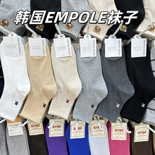 韩国EMPOLE进口批发代购女袜字母R中筒爆款学院风秋冬新款棉袜