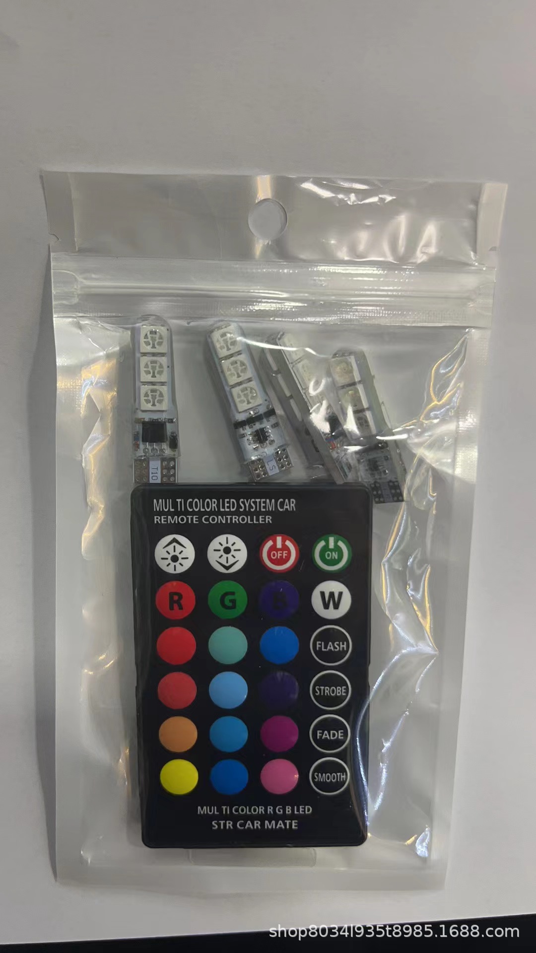 Coche LED ancho de luz T10 RGB de silicona 5050-6smd colorido pequeña luz matrícula luz flash de luz de la motocicleta