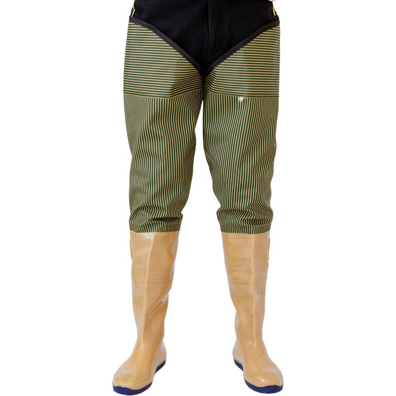 Water pants half-body catch sea rain shoelace rain pants waterproof leather fork men's touch rice boots fishing fishing pants one-piece leg pants water