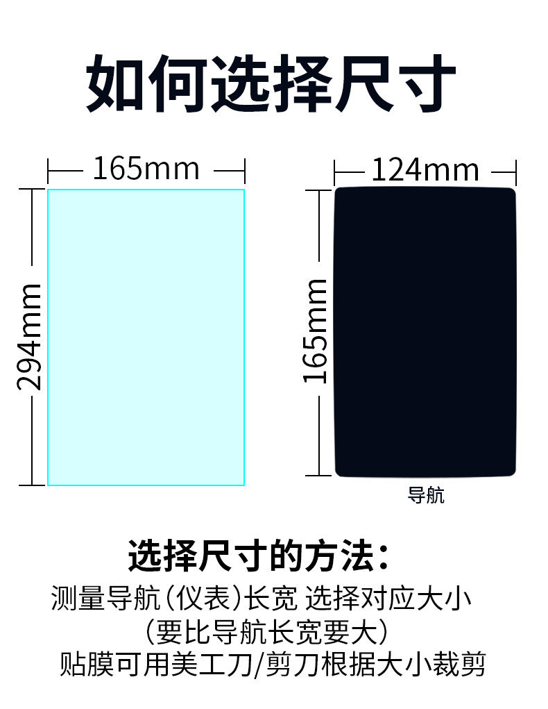 Car navigation film, anti-reflective, frosted, cuttable, car dashboard protective film, instrument panel display screen protector