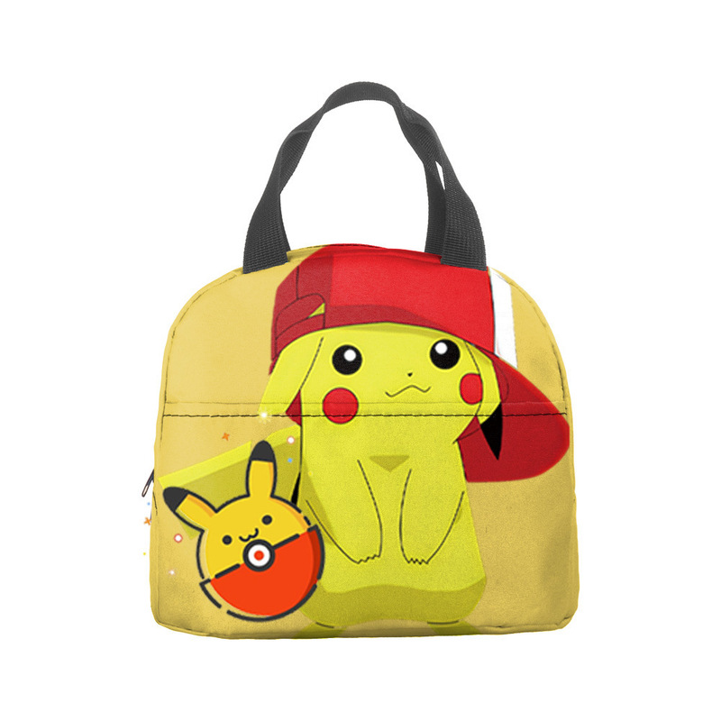 ランチバッグ ポケモン風 漫画柄 ハンドバッグ 学生用 ランチバッグ 保温バッグ アルミ箔弁当袋|undefined
