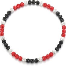 亚马逊跨境热销陶泥球水钻珠串项链.水钻球项链适合棒球队爱好者