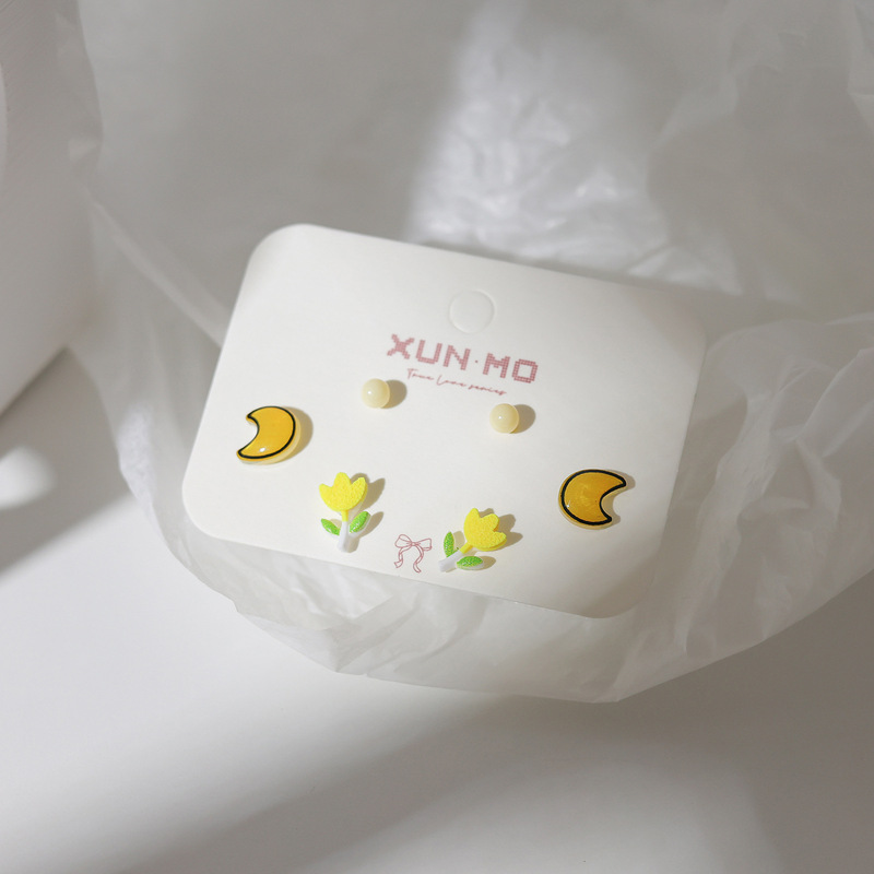 生物瓷耳钉女套装可爱防过敏养耳洞免摘耳环简约陶瓷针耳饰品批发|undefined