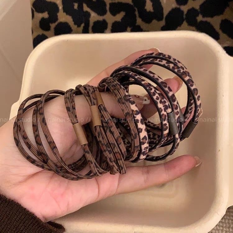 Daily, Street Occasion Retro Simple Style Women's Plaid Leopard Cord Hair Tie