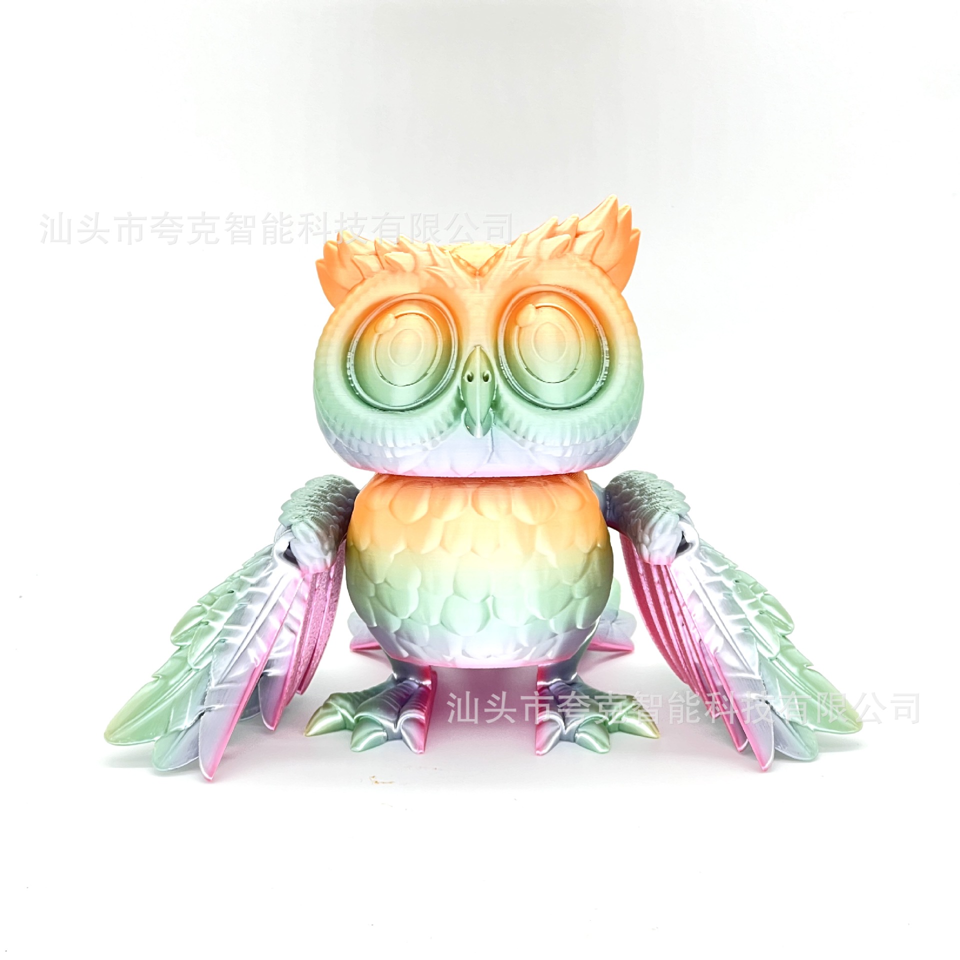 小克潮玩跨境3D打印猫头鹰全身关节可自由摆动创意摆件儿童模型