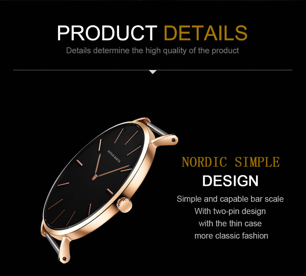 Montre étanche en maille d'acier de précision DW, Simple et Ultra fine, avec montre à Quartz, populaire pour hommes_voghion.com