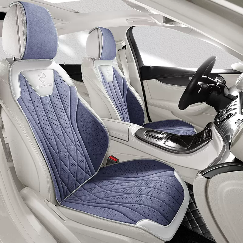 24年新款半包围拉姆斯翻毛皮分体头马鞍垫汽车坐垫四季通用座椅套