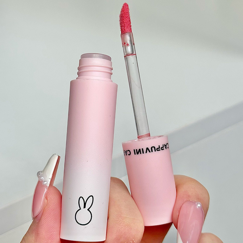Cappuvini Macaron Powder Liquor Lips, esmalte mate con superficie de niebla, lipstick de terciopelo duradero.