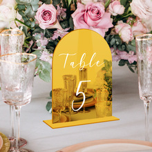 跨境拱门金色空白派对号码牌台卡婚礼用亚克力桌牌亚克力座位牌