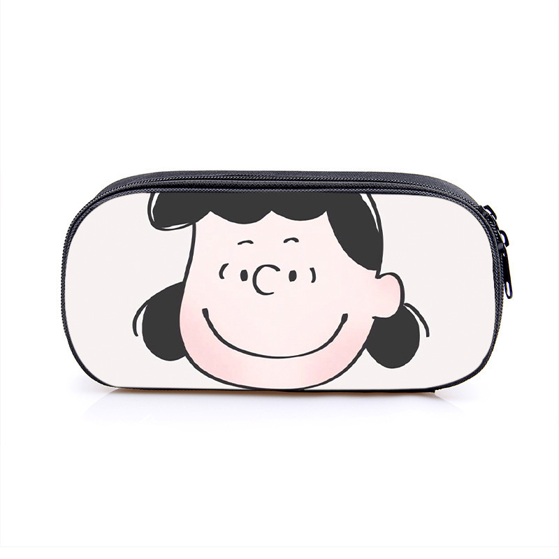 Nuevo Snoopy transfronterizo bolsas de lápiz de gran capacidad creativas caja de papelería de dibujos animados de alto valor de la cara caja de lápiz para estudiantes de primaria