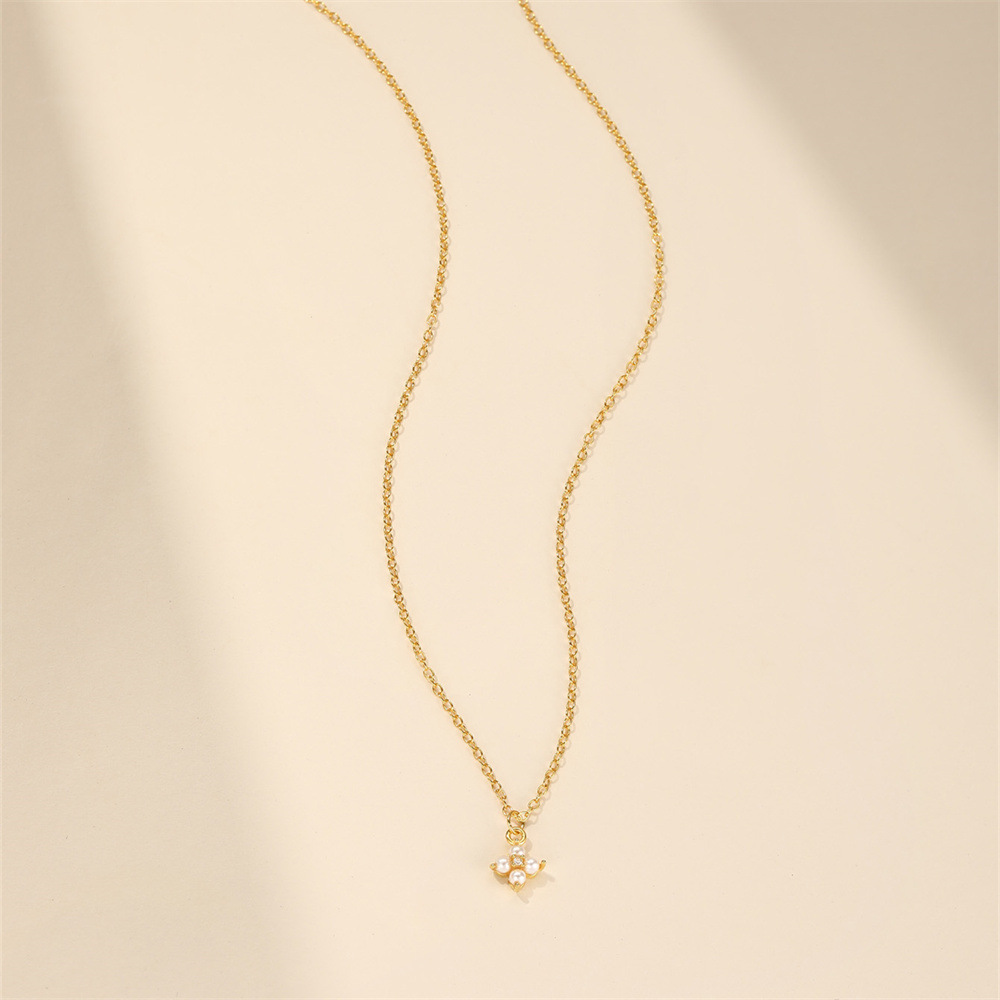925 Sterling Silver Material 1 Piece 1 Set 925 Sterling Silver Four Leaf Clover Cable Chain Bracelets Necklace