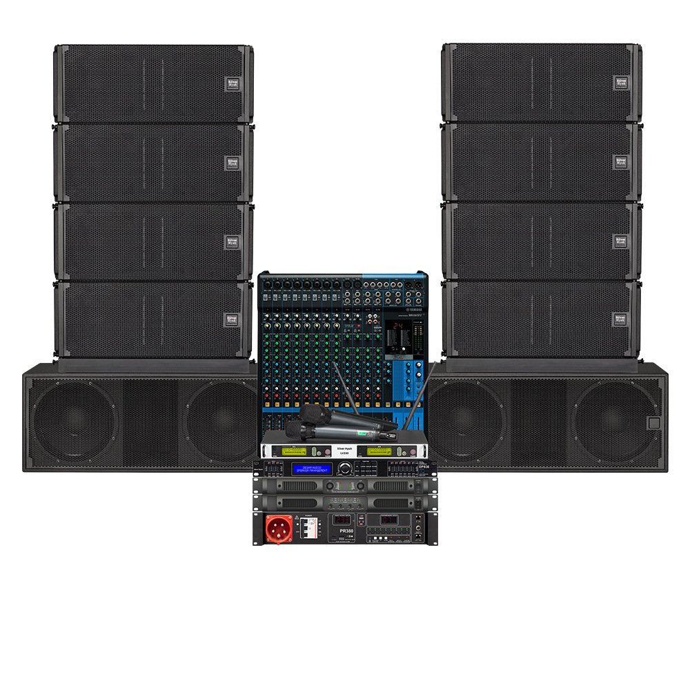 Sistema de Audio de Alta Gama para Actuaciones al Aire Libre a Gran Escala, Conjunto Completo de Sistema de Sonido Line Array para Escenarios, Bares e Iglesias