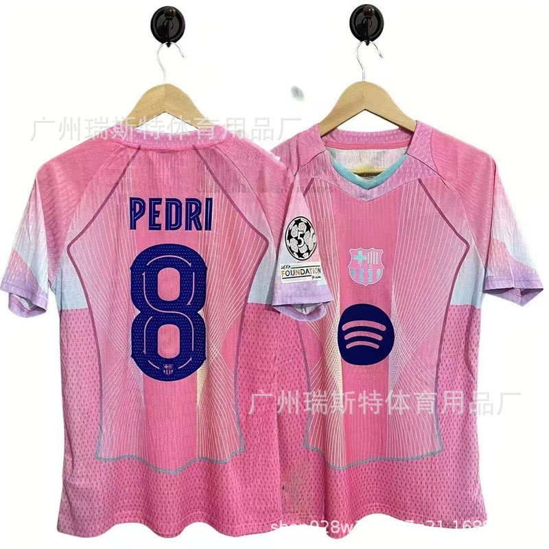 2526 바르셀로나 레드 트레이닝 유니폼 + 프린트된 8번 별 + 완장