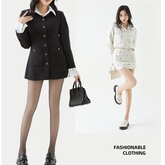 MAD NONO Fall/Winter Women's Group Leggings Leg Specialist Power Black Stockings Double Layer Nudity Anti-Pick Underwear with Fleece