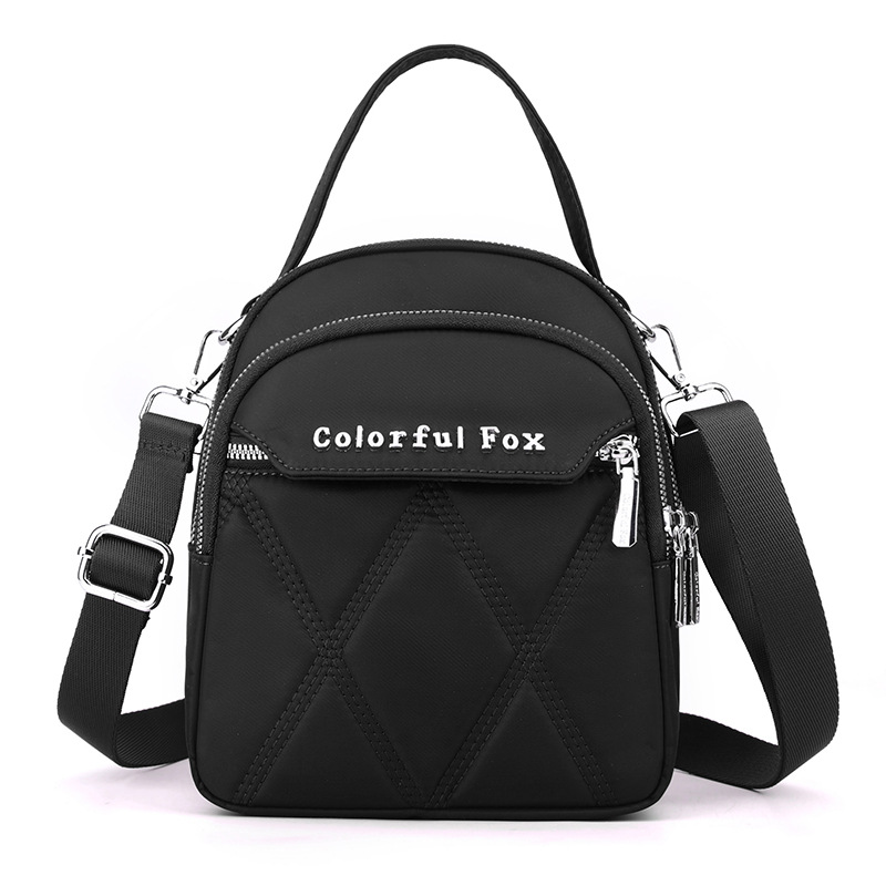 Borsa a tracolla ricamata per il cambio delle chiavi, da donna, per il tempo libero all'aperto, con tracolla multistrato, edizione coreana, colorata Fox_voghion.com