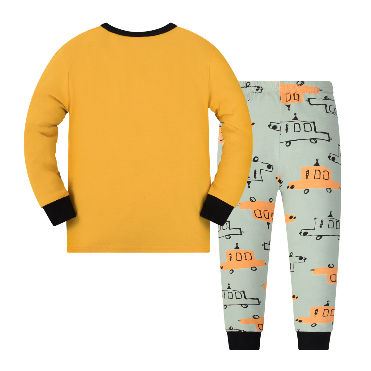 Verano nuevo niño de punto pijama de algodón conjunto de dibujos animados impresos dinosaurios ropa de casa para niños comercio exterior al por mayor