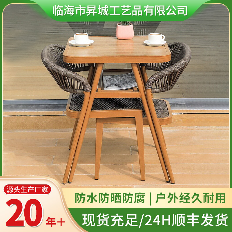 Casual Table and Chair Set for Office Reception, Commercial Use, Modern Minimalist and Exquisite Design, Suitable for Balcony or Home Use, Double-Layer Small Square Table