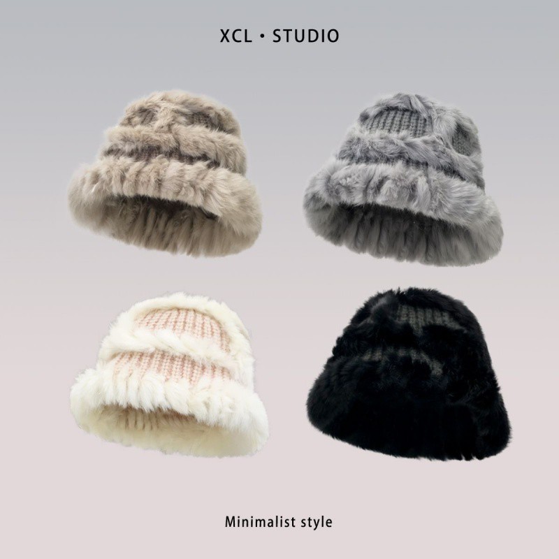 Japanese woven woolen velvet keep warm knitted hat for students