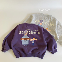 Mai Bao 子供トレーナー 2025 秋漫画プリントプルオーバートップス男の子と女の子のための秋服子供服メーカー卸売