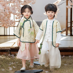 兒童詩歌朗誦中式古裝漢服幼兒園國風表演服裝小學生男童女童唐裝