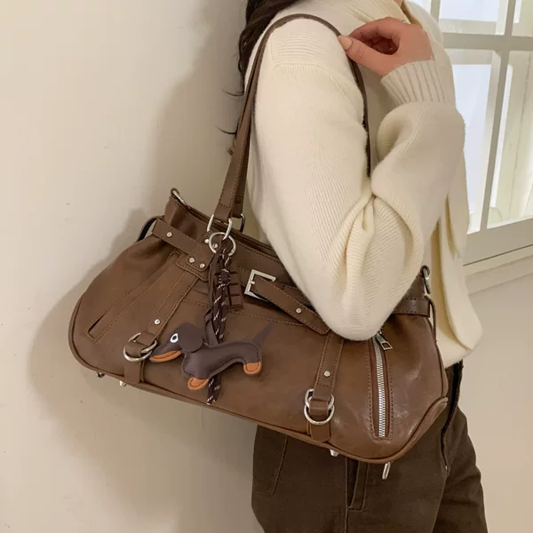 Cross-Border Retro Tote Bag for Women 2026 New Trendy Fashion Underarm Bag Trendy Shoulder Bag Commuter Crossbody Bag