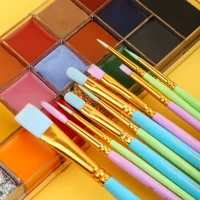 UCANBE 10 шт. красочные масляные краски кисть Хэллоуин окрашенные макияж кисть костюм деревянный стержень ручка для макияжа
