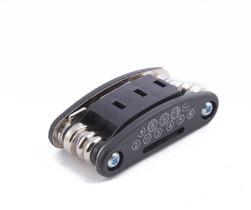 Multifunctional wrench bicycle combination folding repair tool mini mountain bike repair carbon steel wrench