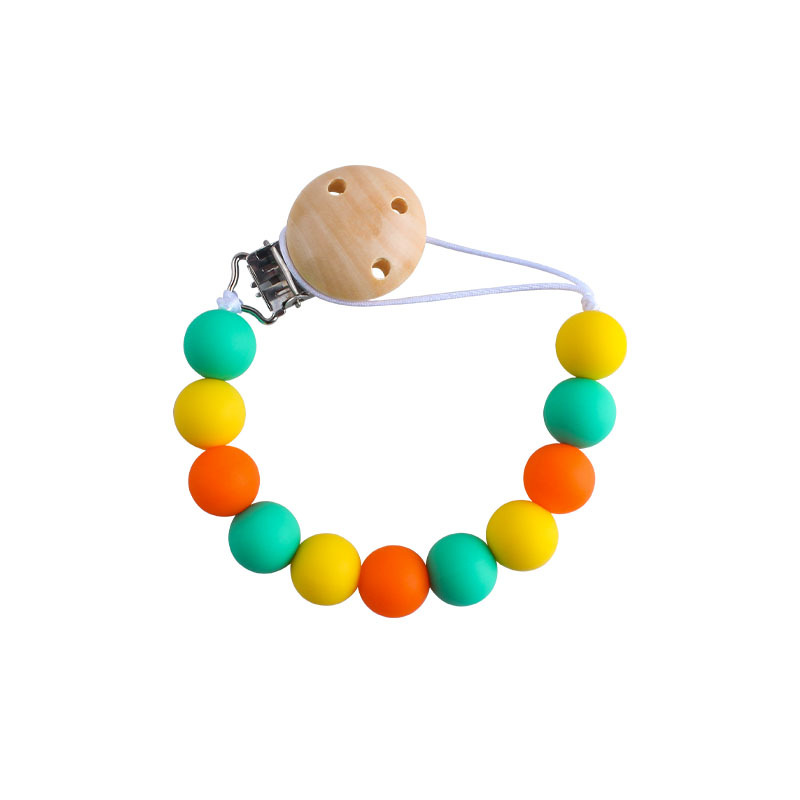 Suministros para bebés Hemu chupete clip de juguete mordedor bebé calmante dientes de silicona molienda Cadena de pezón cadena anti-caída