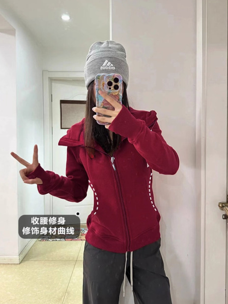 山东即墨卫衣上衣女韩版巨好看2025新款连帽小个子显瘦外套女秋|undefined