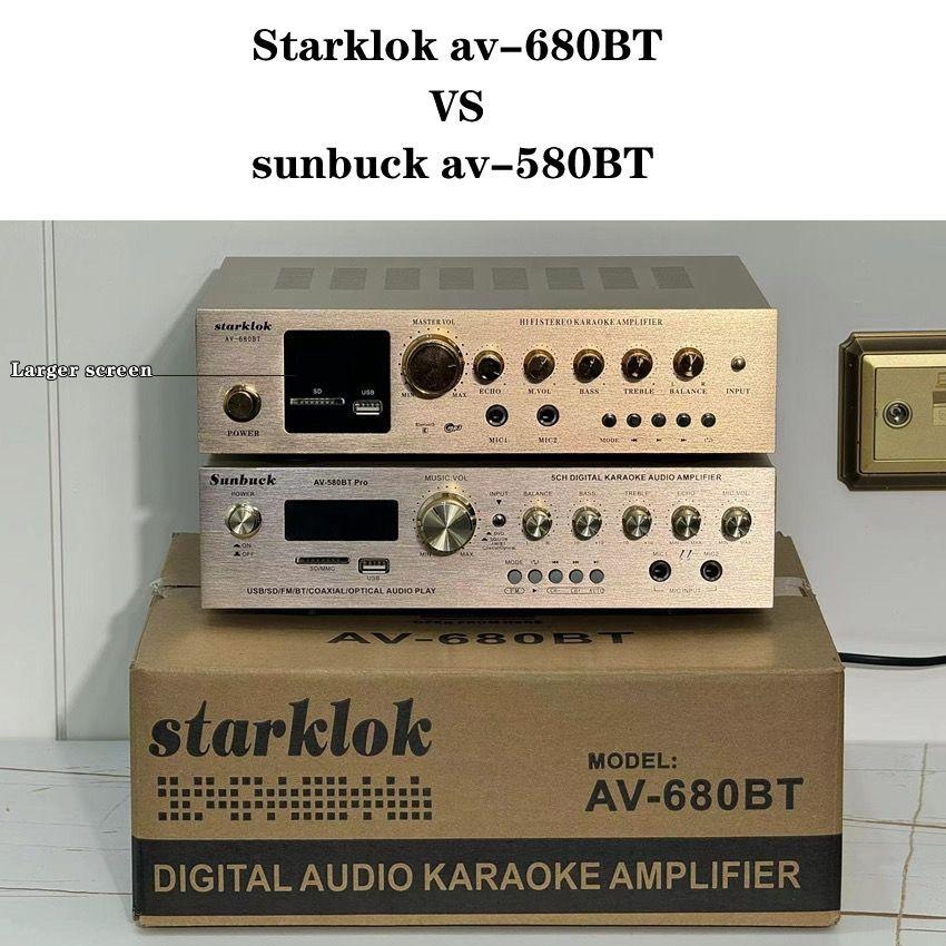 Amplificador de Potencia de 5.1 Canales 220V 1300W con Bluetooth y HiFi para Karaoke