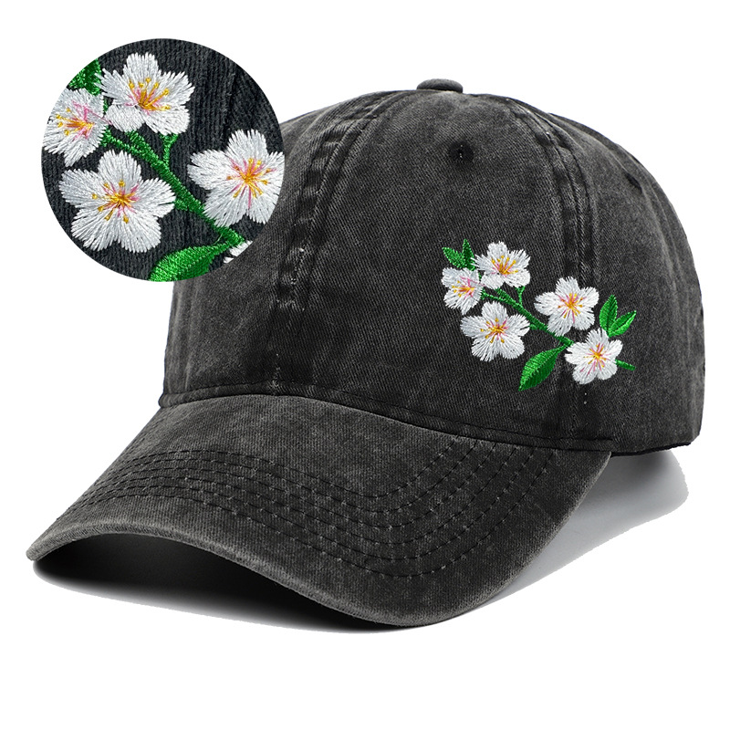 Sombreros de mujer bordado diy hacer bordado creativo casual blando sombrero de boca de pato sombrero protector al aire libre sombrero de sombrero