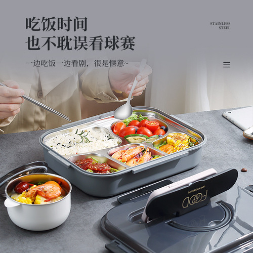 316 stainless steel insulated lunch box lunch box for office workers microwave sealed partitioned lunch box large capacity canteen lunch box
