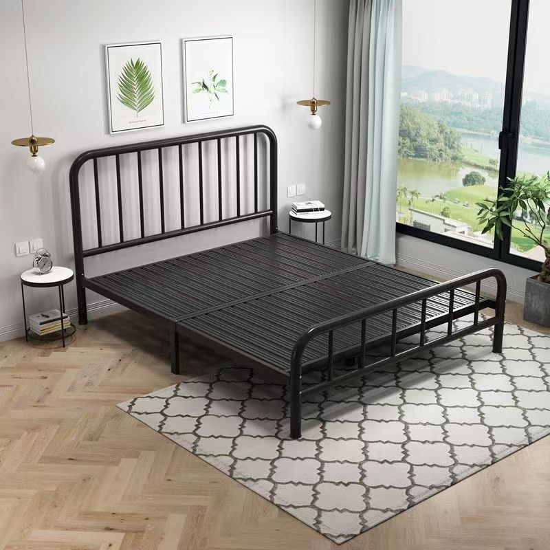 Wrought Iron Bed, Double Bed for Home Use, Thickened Iron Frame Bed, Simple Modern Single Bed, Rental Room Bed Frame Wrought Iron Bed, Double Bed for Home Use, Thickened Iron Frame Bed, Simple Modern Single Bed, Rental Room Bed Frame