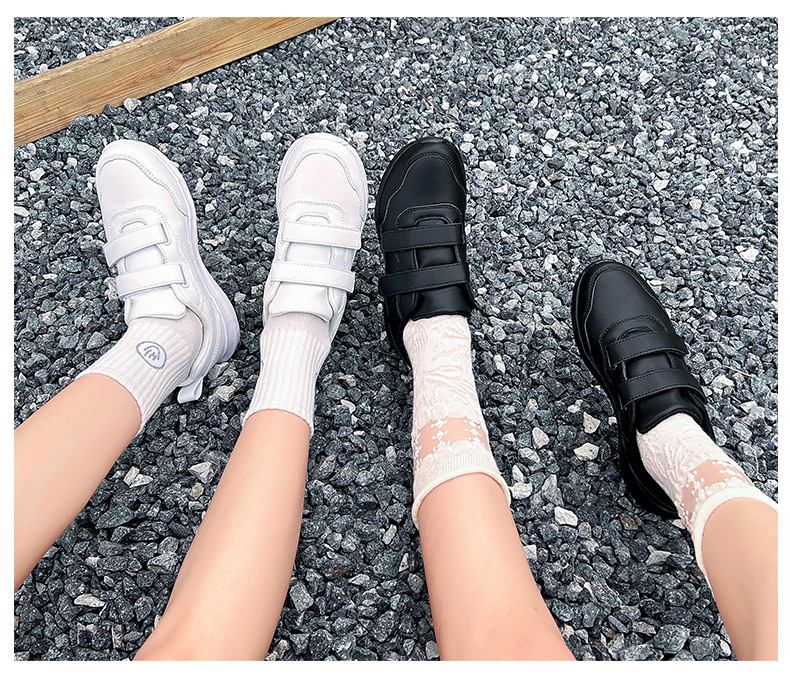 Weiße Unisex-Schuhe mit magischer Schnalle, leicht, für Paare, Sport, Schule, Tanzschuhe_voghion.com