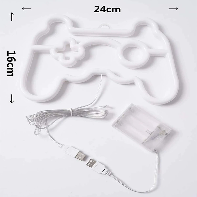 Светодиодная двухсторонняя неоновая лампа, 27 × 21 см, 4,5 В, батарея + USB, декоративная