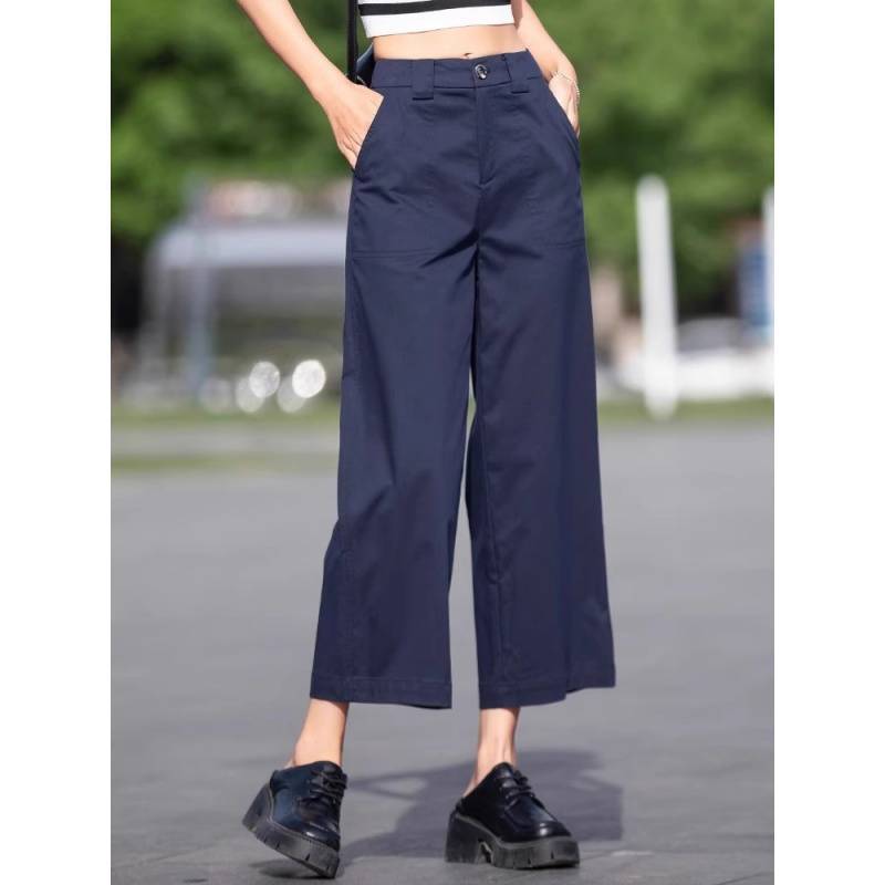 女性用テンセルワイドレッグパンツ、夏用薄手スリムハイウエストストレートパンツ、小柄な人向け、ゆったりカジュアル9点パンツ|undefined