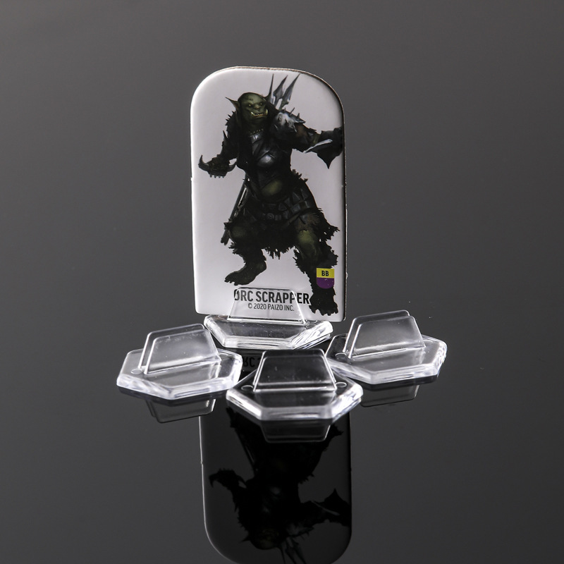 Transparent Polygonal Plastic Base Game Accessories Die-Cut Card Holder Card Clip Parent-Child Interactive Educational Toy