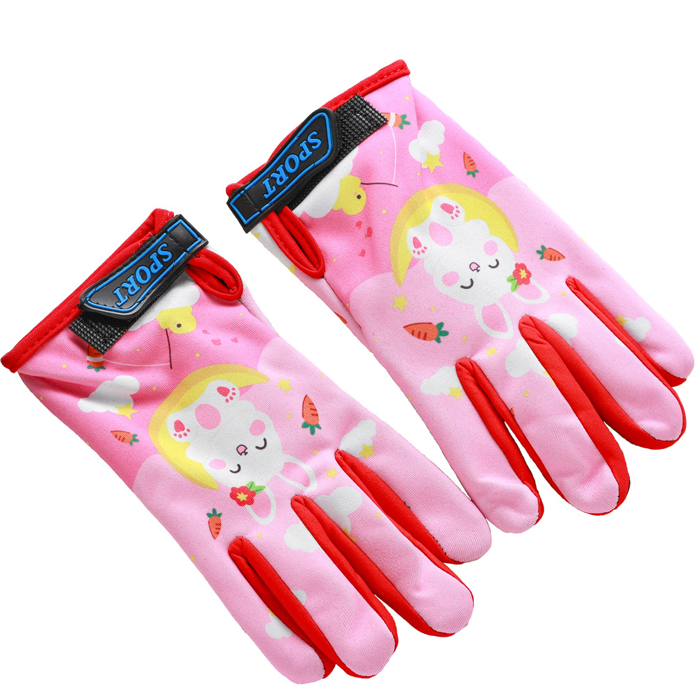 Guantes calientes para niños para montar al aire libre para jugar con nieve gruesa a prueba de viento de dibujos animados y veludo a prueba de agua a prueba de resbalaje guantes de invierno a prueba de frío