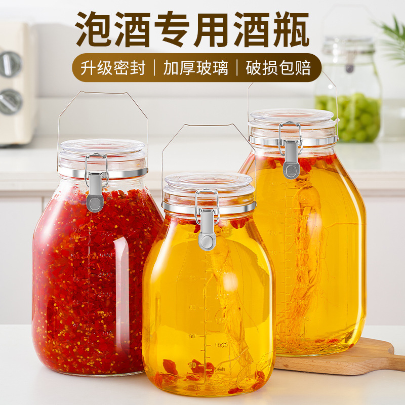 Japanese Stainless Steel Portable Airtight Jar for Fermenting Wine, Automatic Vent Enzyme Bottle, Glass Container Storage Jar