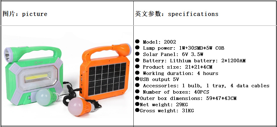 lámpara solar portátil integral lámpara solar portátil camping carpa de luz de emergencia de apagón image 23