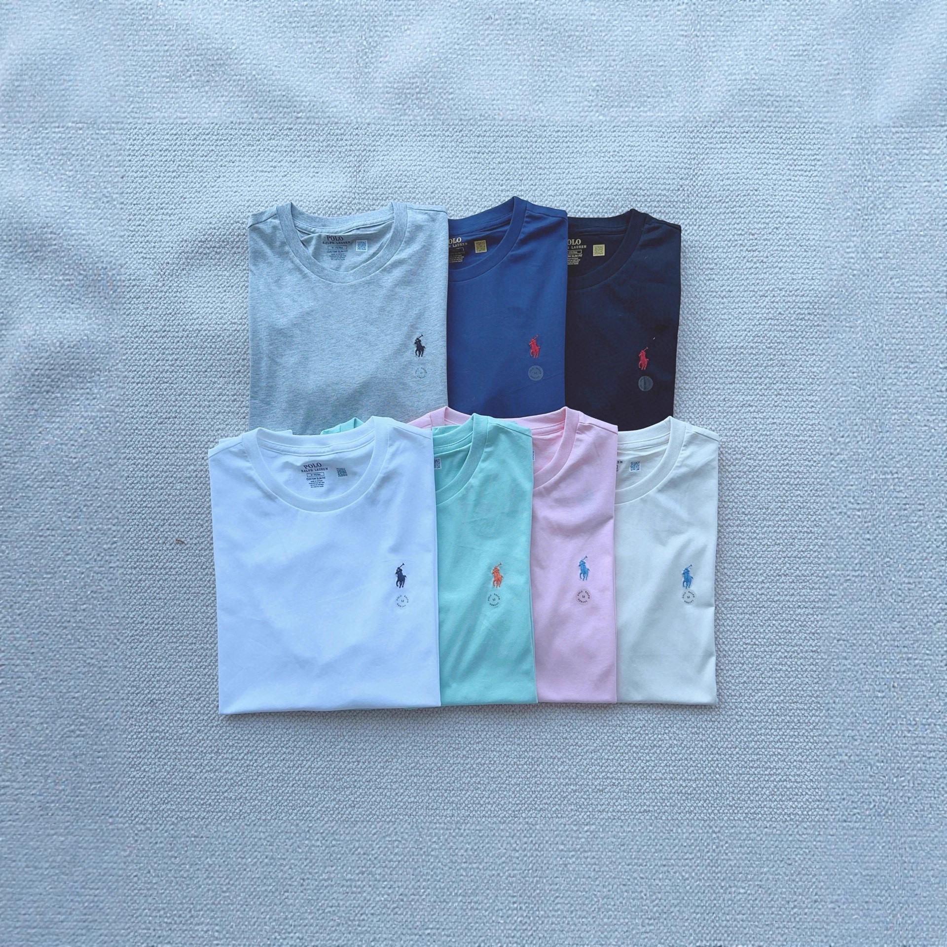 Cross-Border Supply of Ralph's Pony Logo Round Neck Short-Sleeved Men's Summer Paul Polo Casual Pure Cotton T-Shirt