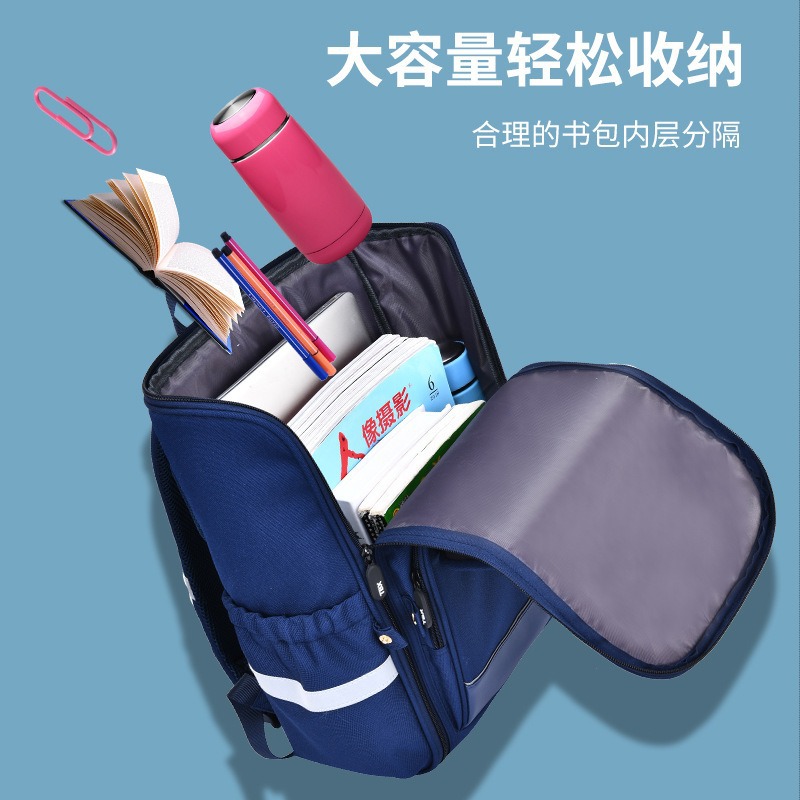 Estilo coreano para niños mochila de protección de la columna vertebral de los muchachos de reducción de carga ligera mochila de estudiante de escuela primaria