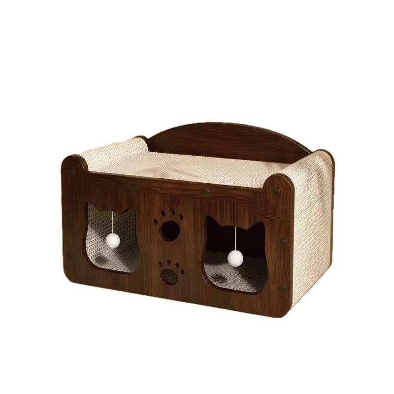 Junta de agarre de gato, nido de gato integrado, placa de agarre de gato vertical, desgaste resistente a la televisión, juguetes universales de cuatro estaciones, casa de gatos, villa