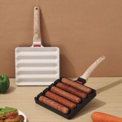 鑄鐵烤腸煎蛋鍋無塗層家用烤腸神器烤腸機兩用二合一煎烤腸早餐鍋