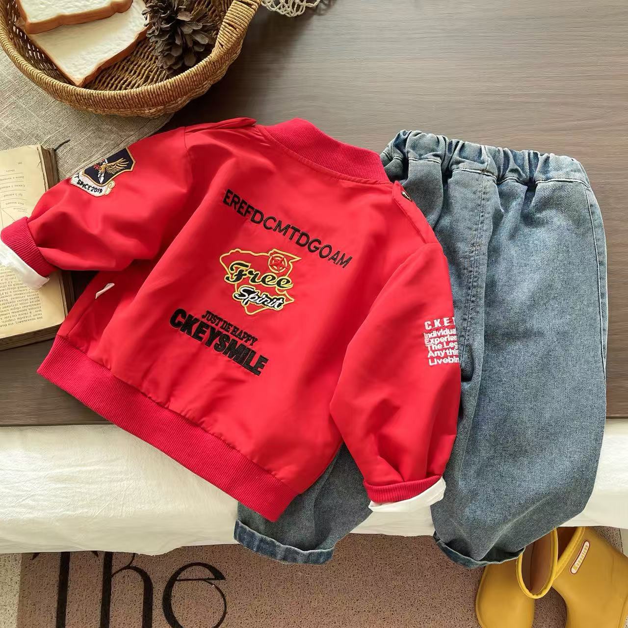 Ensemble trois pièces baseball élégant pour garçon printemps_voghion.com