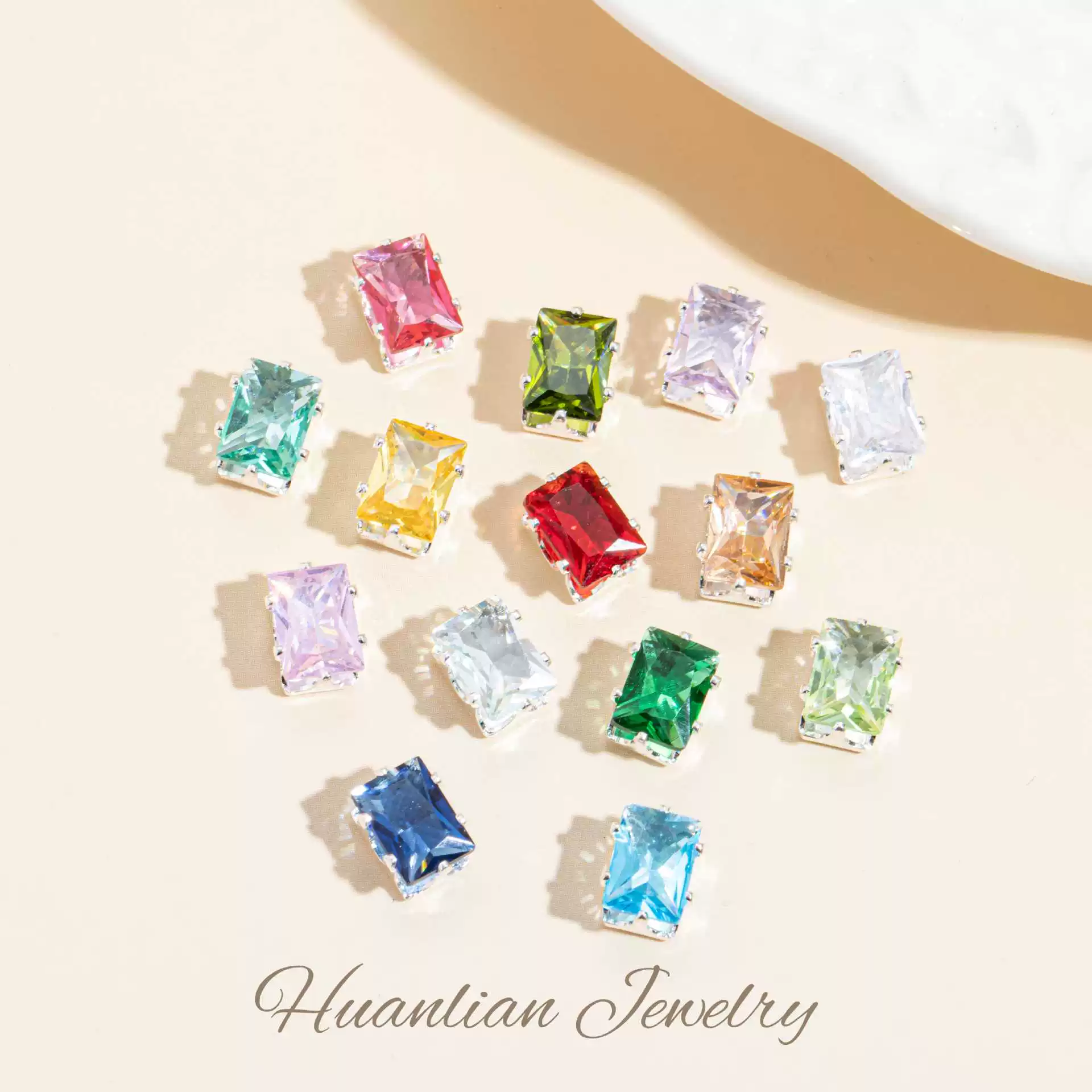 Популярные прямоугольные цветные циркониевые стразы 5*7 для DIY браслетов, ожерелий, одежды, обуви, сумок и аксессуаров оптом.