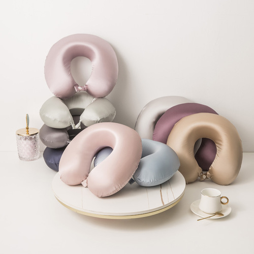 K9HX wholesale silk U-shaped pillow [free silk eye mask for free] neck pillow special neck pillow memory foam aircraft