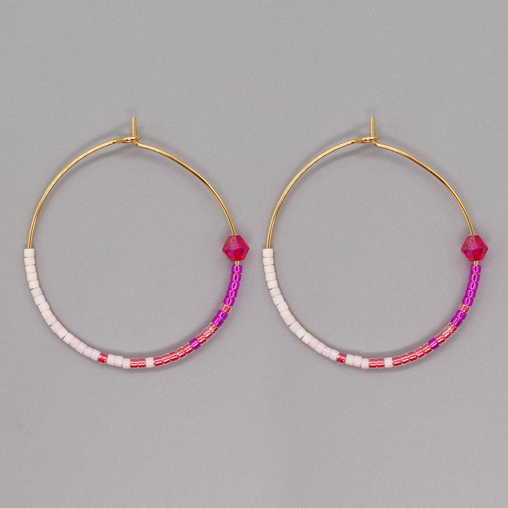 Fashion Geometric Glass Metal Earrings