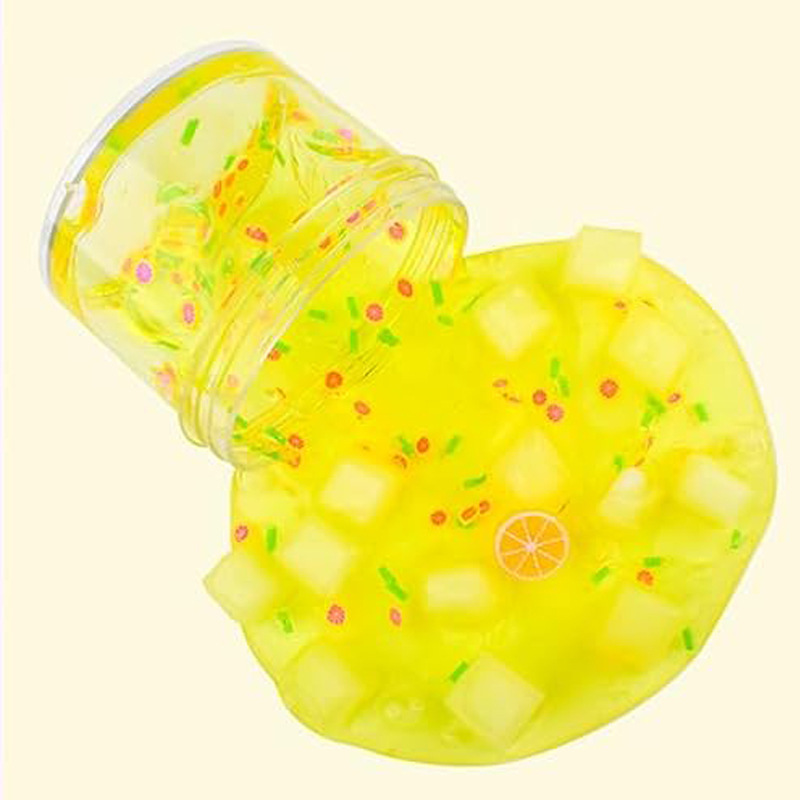 Juego de limo crujiente de gelatina transfronterizo de 8 piezas con limo transparente azul melocotón sandía limón