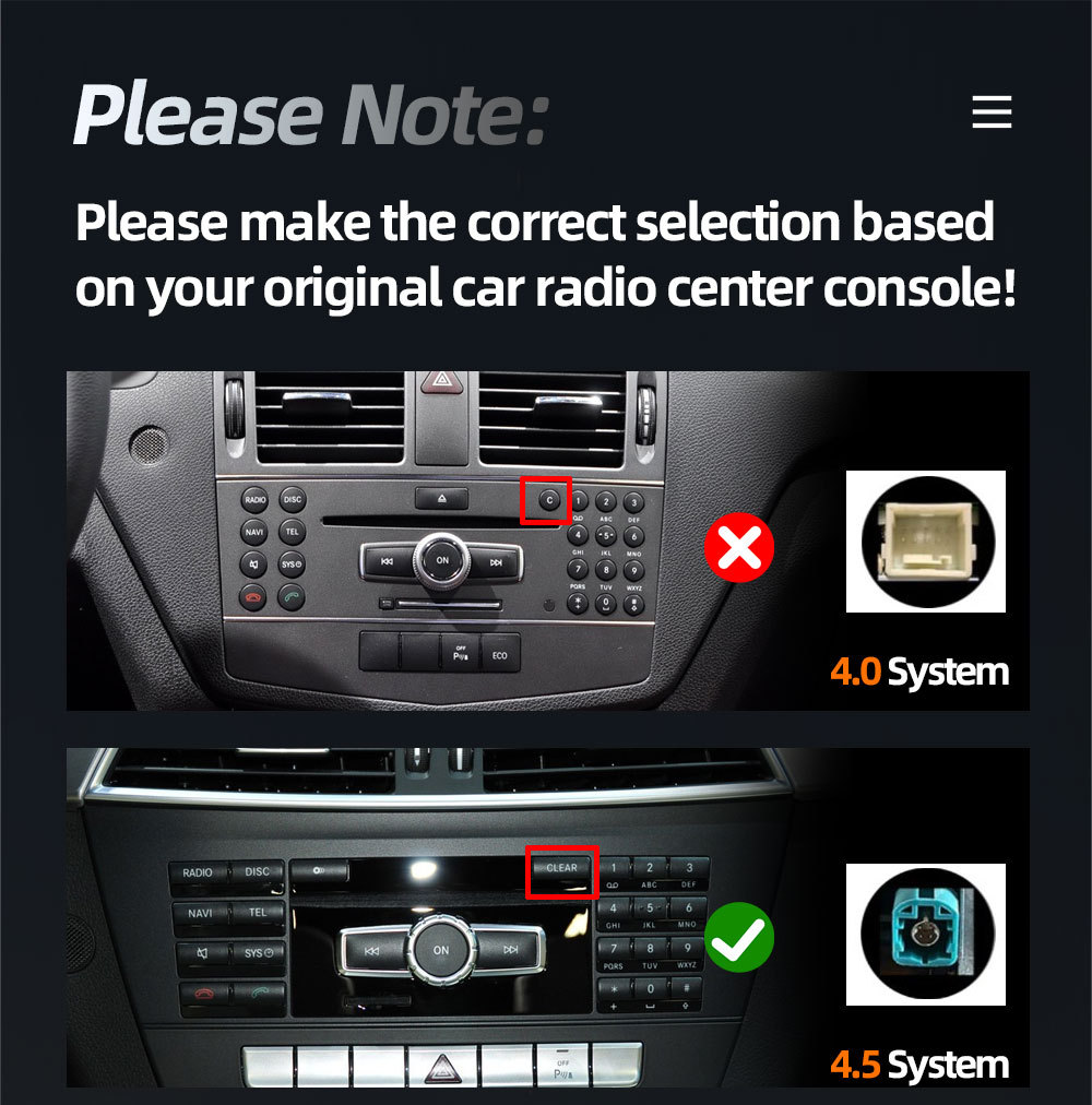 Suitable for Mercedes-Benz C-Class W204 S204 Car Central Control Large Screen Carplay Navigation System